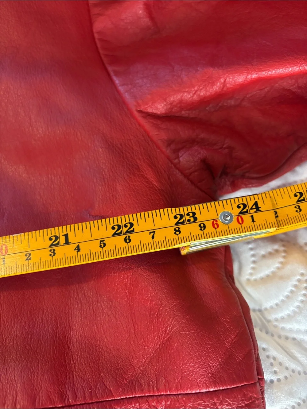 Jacqueline Ferrar Red Leather Hooded Toggle Coat with Fur Trim M (Runs Large)
